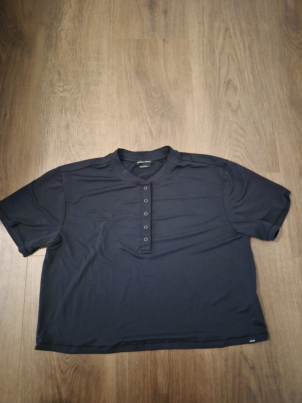 Prana Black Short-Sleeve Henley Shirt
